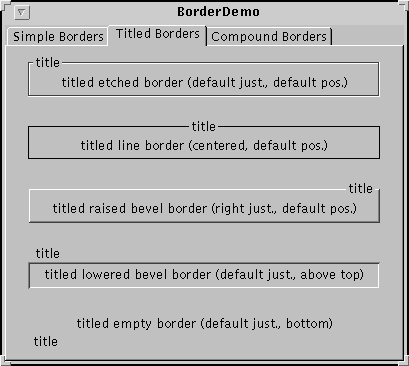 BorderDemo: Titled Borders